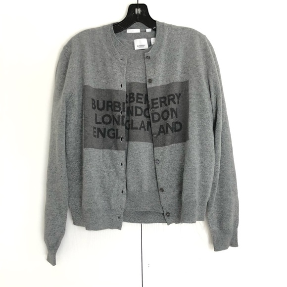 Burberry London knit cardigan and knit short sleeves tee set Grey medium - Picture 3 of 12